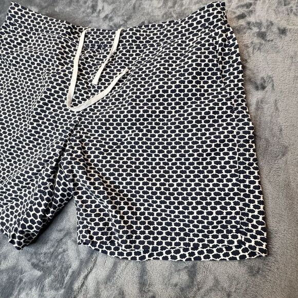 J Crew Swim Trunks Men 36 Blue White Lightweight Board Shorts Swim Wear Nautical - Picture 3 of 12